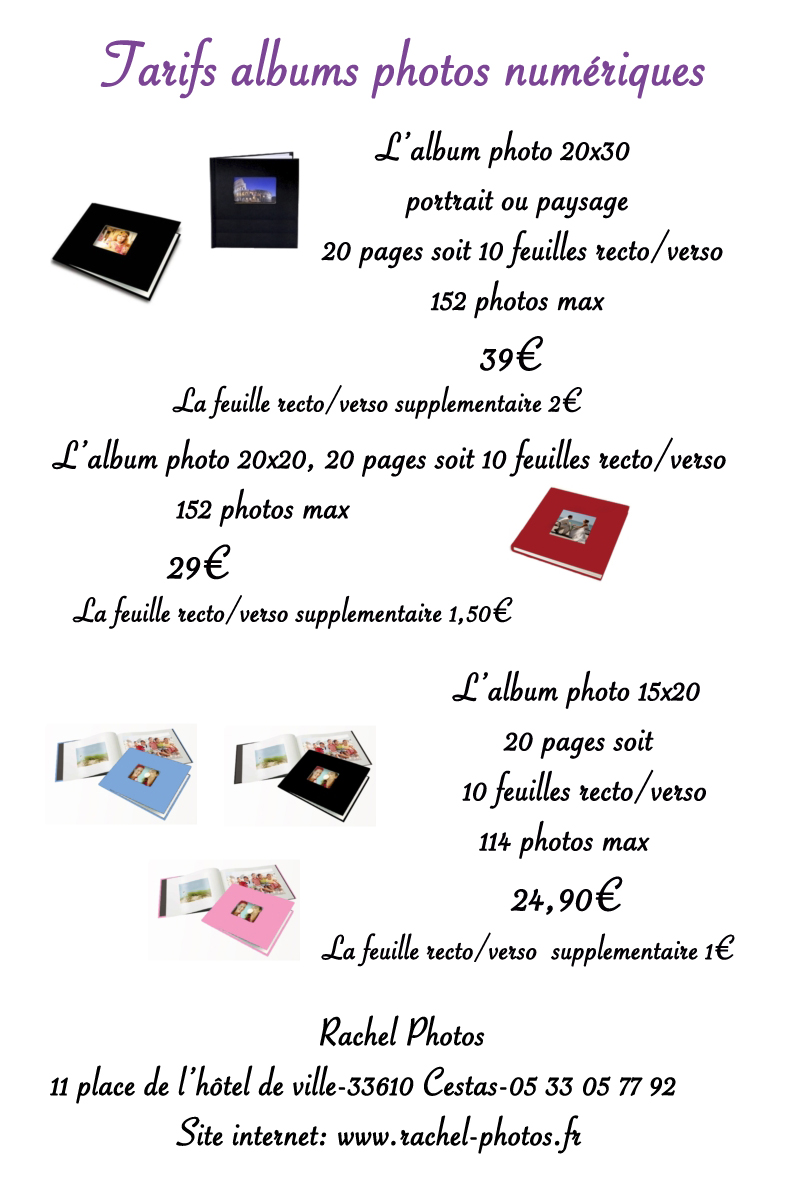 tarifs photos numerique